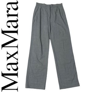 NWOT Max Mara MaxMara Lightweight Grey Virgin Wool Dress Pants 6 Made in Italy